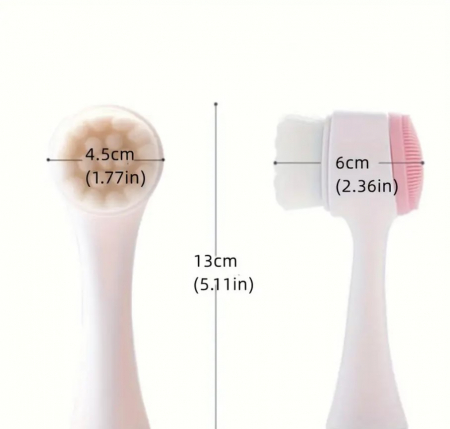 Perie facială 3D cu două fețe – curățare și masaj pentru ten strălucitor [3]