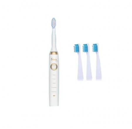 Periuta electrica dinti CELhome, 3 capete, 5 programe, waterproof, indicator baterie, USB incarcare, alb [3]