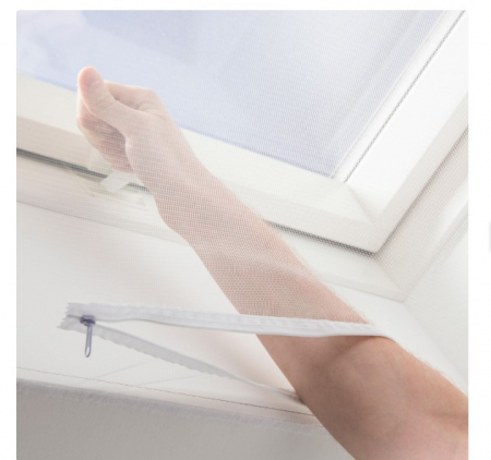 Plasa tantari pentru fereastra de mansarda, fixa, cu scai, 150 x 180 cm, alba [0]