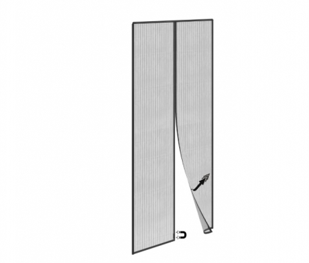 Produse utile - Plasa tantari pentru usa, tip perdea cu magnet, 100x230 cm, culoare neagra, CELhome