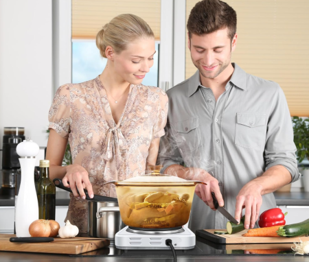 Plita electrica portabila cu o zona de gatit 1000W cu 5 trepte de putere pentru gatit rapid [6]