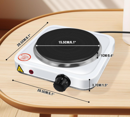 Plita electrica portabila cu o zona de gatit 1000W cu 5 trepte de putere pentru gatit rapid [1]