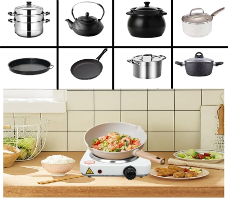 Plita electrica portabila cu o zona de gatit 1000W cu 5 trepte de putere pentru gatit rapid [5]