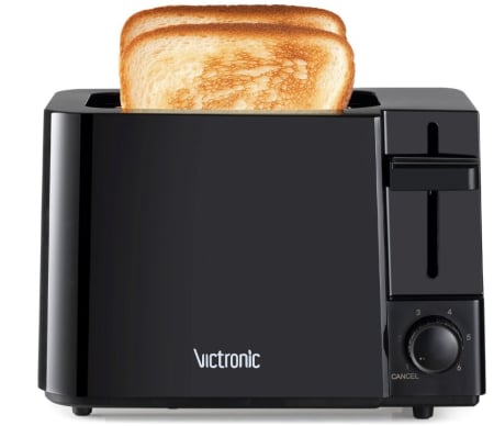 Produse pentru bucatarie - Prajitor de Paine 650W – 2 Felii, 6 Setari Rumeneala, Functie Anulare, Tava Firimituri, Control Electronic, Auto-Oprire