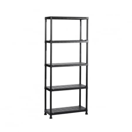 Categorii de produse - Raft depozitare plastic 5 polite 176x75x32 cm negru 30 kg/polita