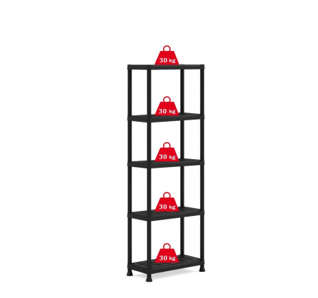 Raft depozitare plastic 5 polite 176x75x32 cm negru 30 kg/polita [5]