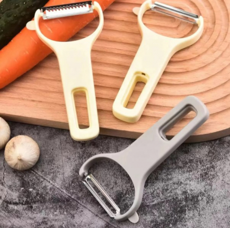 Set 3 curatatoare legume si fructe CELhome – design Y, culori alb, gri, maro deschis [3]