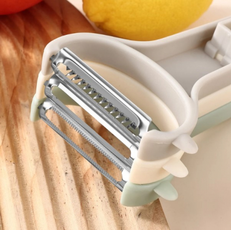 Set 3 curatatoare legume si fructe CELhome – design Y, culori alb, gri, maro deschis [5]