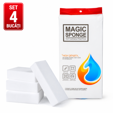 Idei inteligente sub 100 RON - Set 4 Bureti Magici Curatare Multifunctionali, Indepartare Pete Dificile, Bucatarie, Baie, Pereti, Fara Detergent