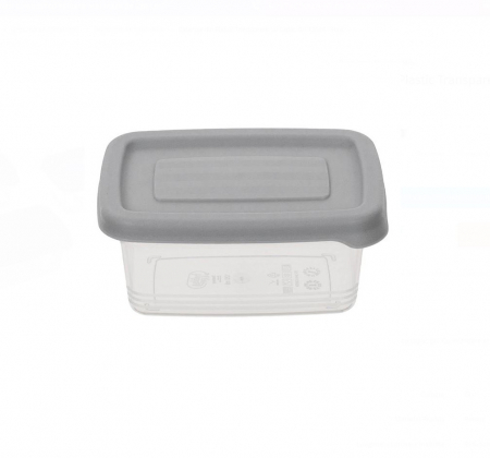 Set 4 Caserole din Plastic Transparent cu Capac Gri, 120ml [3]