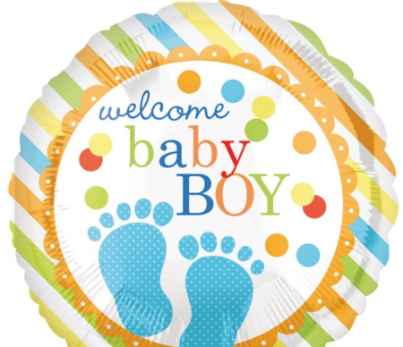 Set baloane pentru baietei Welcome Baby Boy, 6 piese, decor petrecere umplere cu aer sau heliu [5]