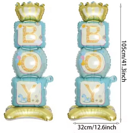 Set baloane pentru baietei Welcome Baby Boy, 6 piese, decor petrecere umplere cu aer sau heliu [1]