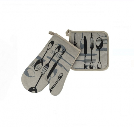 Set Bucatarie CELhome 4 Piese – Sort, Manusa, Servet si Prosop – Practic si Elegant, Gri [2]