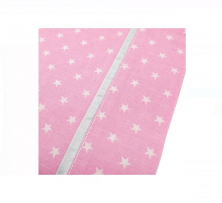 Set CELhome pentru Bebe – Lenjerie, Patura si Perna, Roz cu Stele [2]