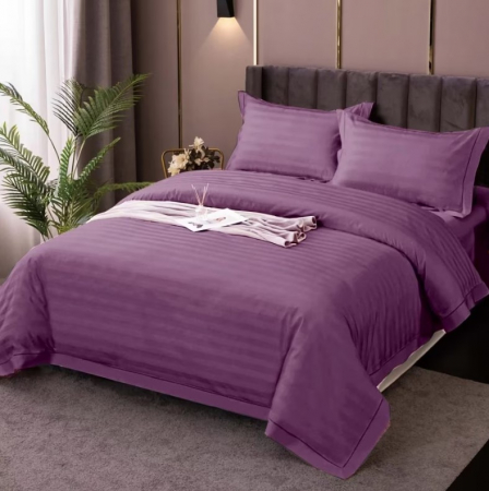 Set CELhome - Pilota 220 x 200 cm + Lenjerie de pat Tip Damasc 6 piese - Mov [3]