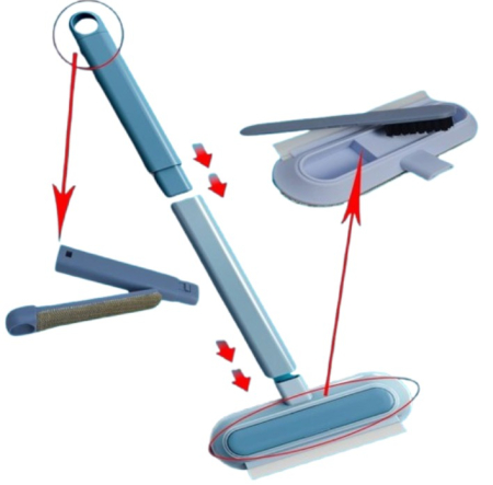 Set complet 10 piese pentru curatenie - mop, racleta si solutii de curatare [5]