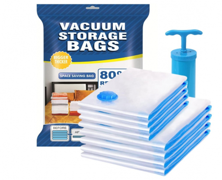 Selecție de Produse Sub 100 RON - Set Pungi de Vidat CELhome – 5 Piese cu Pompa Inclusa