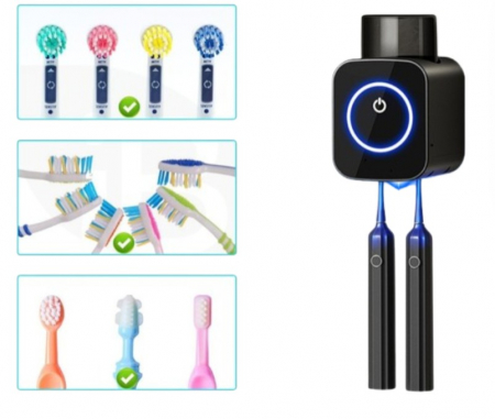 Sterilizator UVC pentru 2 periute de dinti -CELhome – Dezinfectare Eficienta 99.99%, Negru [1]