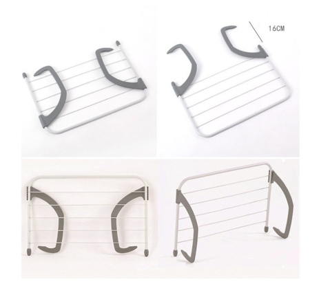 Suport Uscator Rabatabil pentru Haine – Prindere pe Balcon, Calorifer, Bara sau, Compact, Portabil, Economisire Spatiu [6]