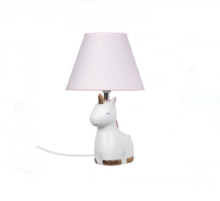 Decoratiuni - Veioza pentru Copii – Design 3D Unicorn  cu Abajur Roz –  Iluminare Calda si Placuta