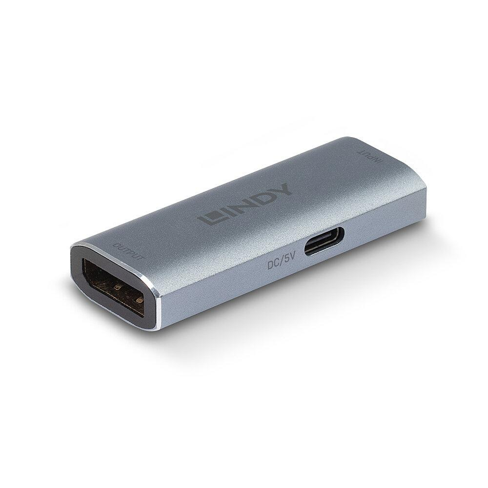 Adaptor Lindy DisplayPort 1.4 Repeater, latime de banda suportata 32.4 Gbps, rezolutie maxima 7680x4320@60Hz 4:4:4 8bit, material aluminiu, gri [3]