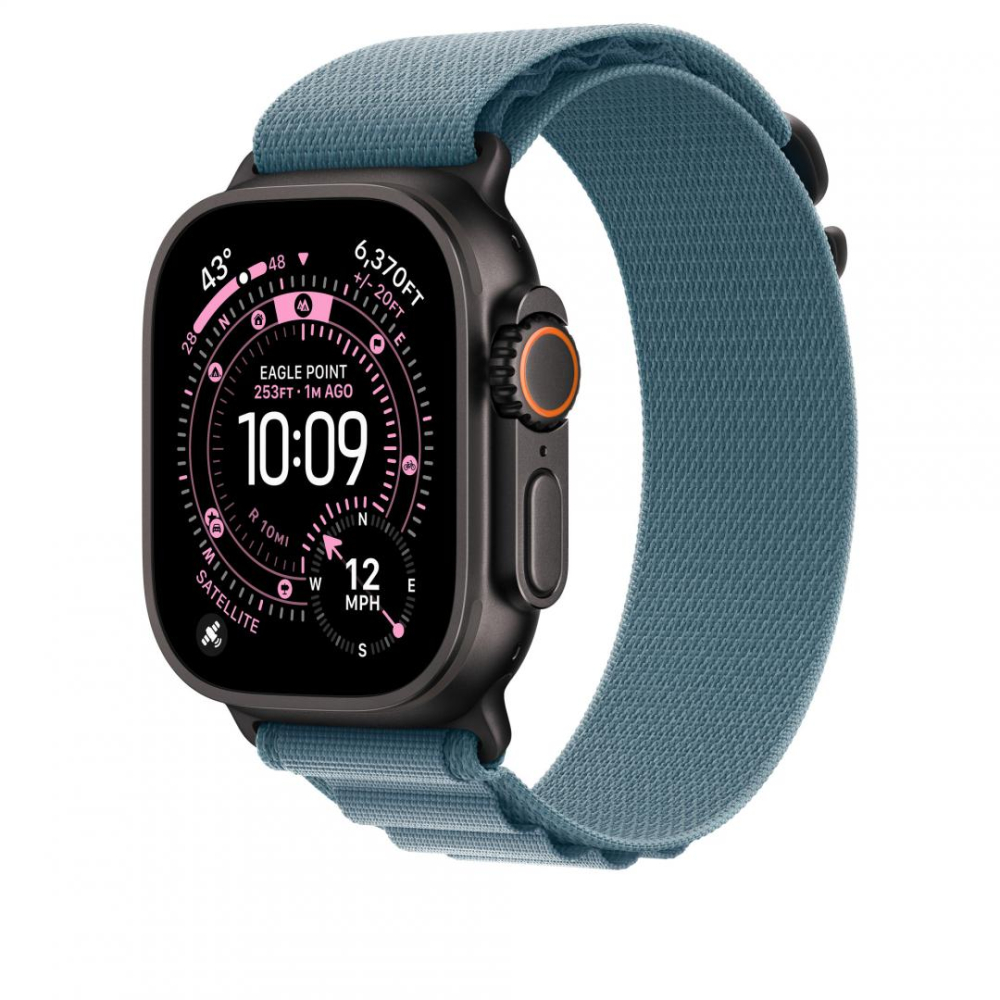 Apple Watch 49mm Light Blue Alpine Loop - Large - Black Titanium Finish [3]