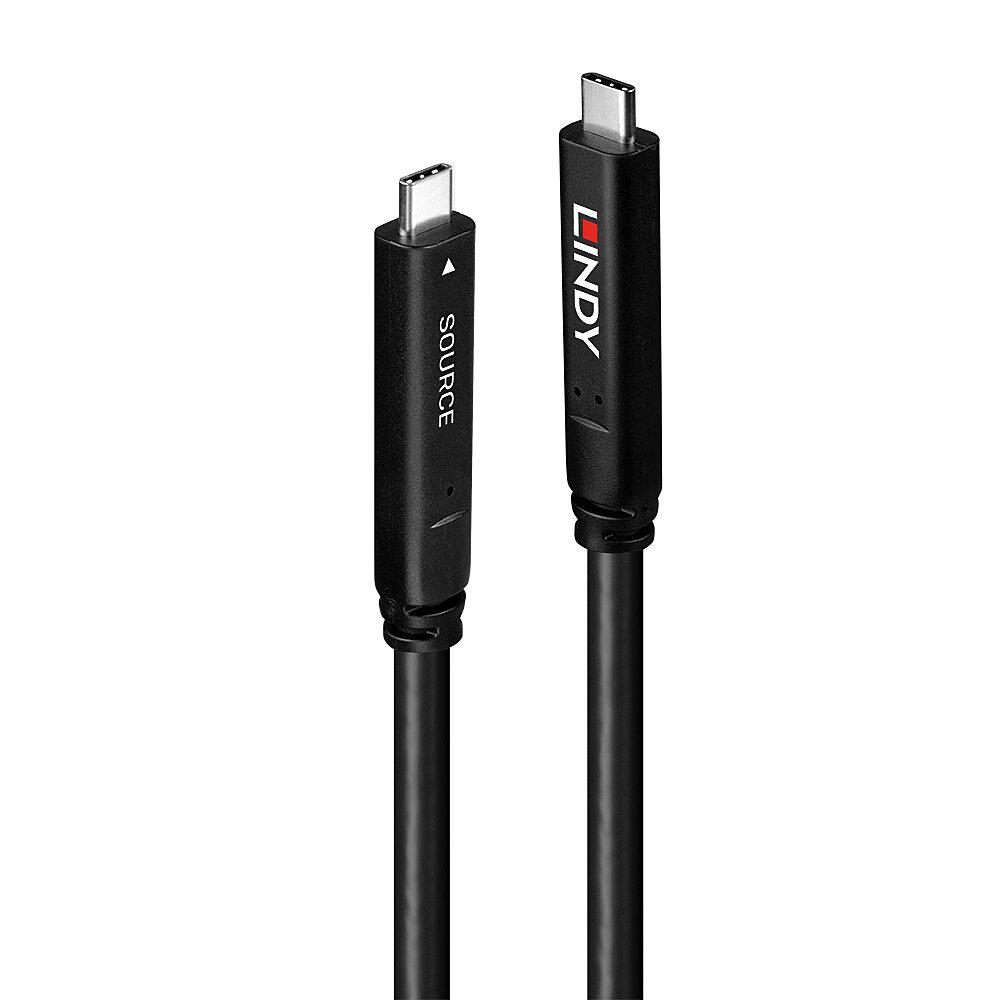 Cablu Lindy 10 m USB 3.2 Gen 1 & DP 1.4 Type C, latime de banda suportata 5Gbps (USB 3.2 Gen 1), 16.2Gbps (DP 1.4, 2 lanes), rezolutie maxima 4K 3840x2160@30Hz, negru [1]