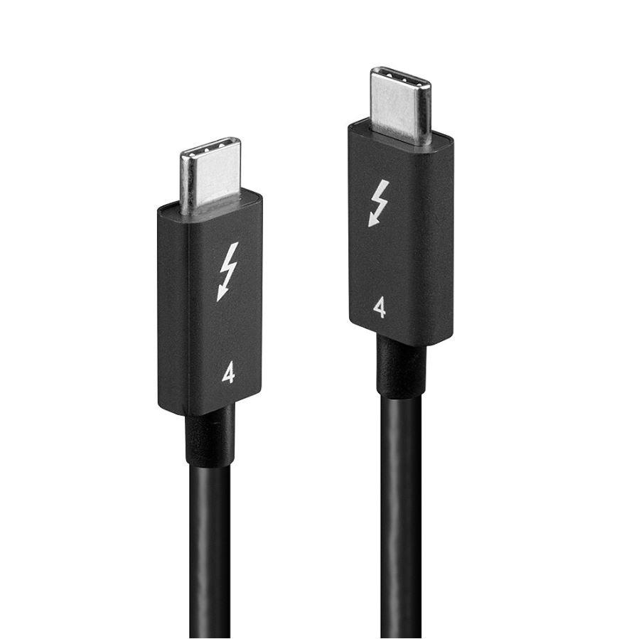 Cablu Lindy Thunderbolt 4, Length 1m, 40Gbps, passive, negru  Connectors  Connector A: Thunderbolt 4 USB Type C Male with E-Mark Connector B: Thunderbolt 4 USB Type C Male Housing Material: Stainless Steel Connector Plating: Nickel Pin Construction: Copper alloy Pin Plating: Gold Dimensions [2]