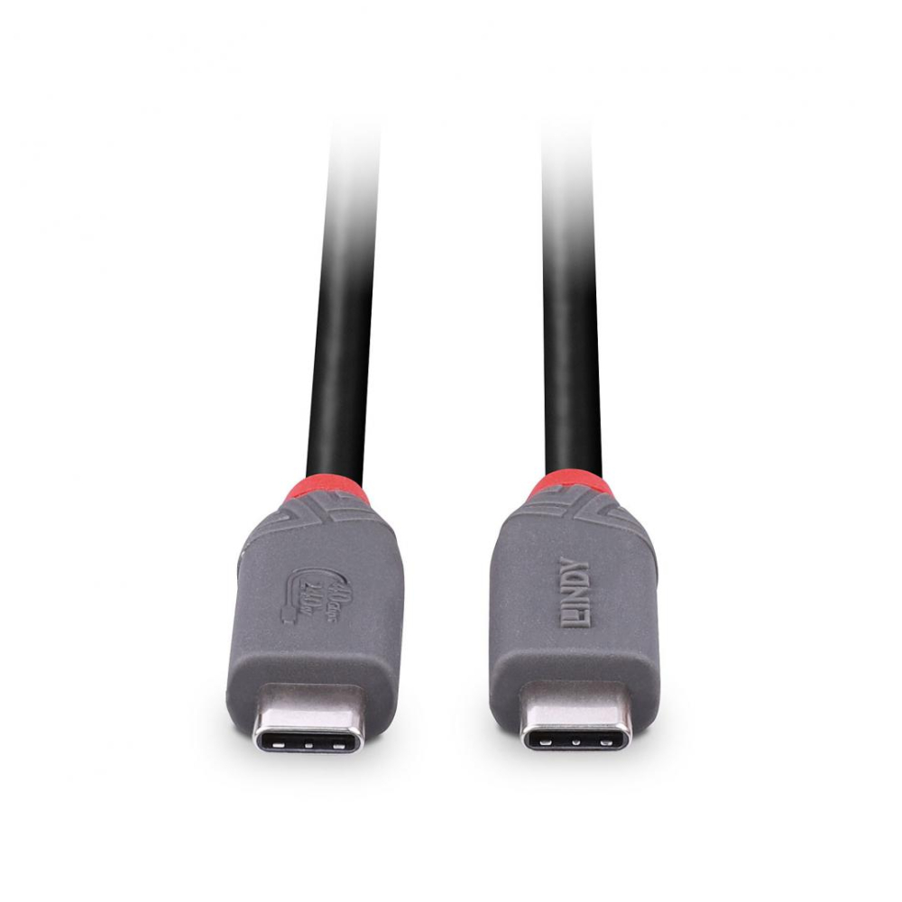 Cablu Lindy USB4 240W USB Type C, putere maxima  240W, 100W , lungime 2 metri, latime de banda supotata 40Gbps, gri [3]