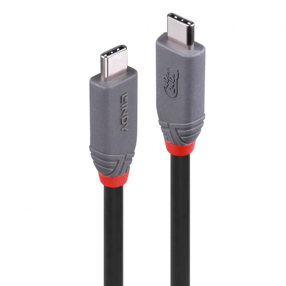 Cablu Lindy USB4 240W USB Type C, putere maxima  240W, 100W , lungime 2 metri, latime de banda supotata 40Gbps, gri [2]