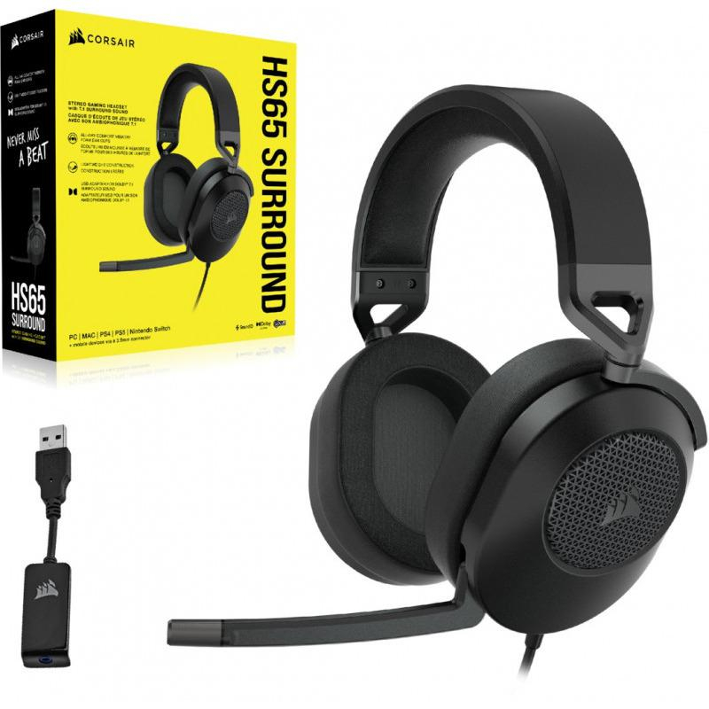 Casti Gaming Head-band Corsair HS65 SURROUND, Wired, Negru [5]
