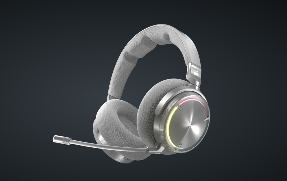 Casti Gaming Head-band CORSAIR VIRTUOSO MAX WIRELESS, Fara Fir, noise-canceling, Argintiu [2]