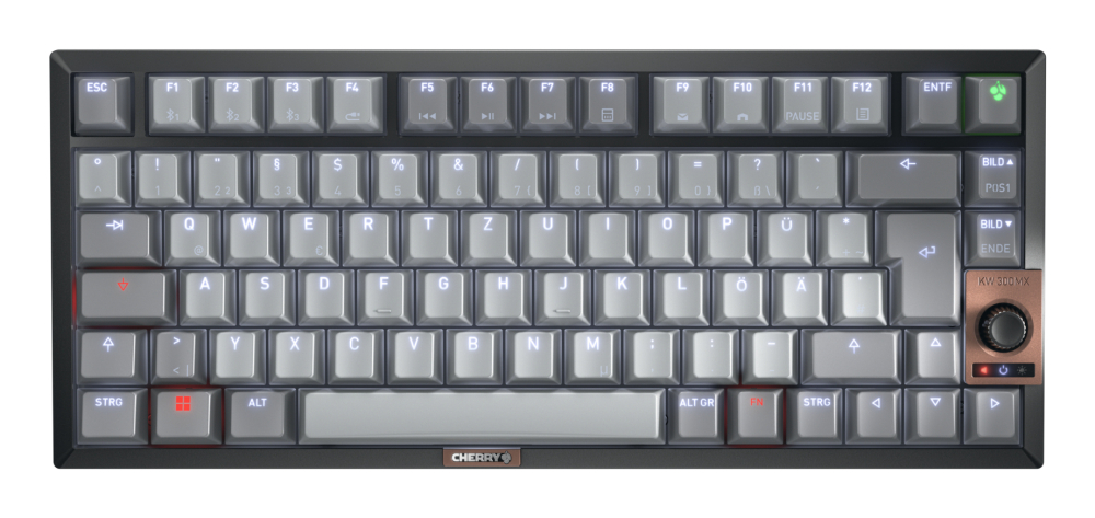 CHERRY KW 300 MX keyboard Home USB + Bluetooth QWERTZ German Black, Copper, Grey [2]