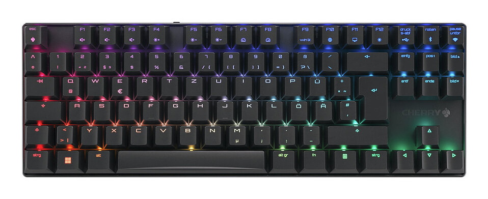 CHERRY MX 8.2 TKL Wireless RGB keyboard Gaming USB + RF Wireless + Bluetooth QWERTZ German Black [2]