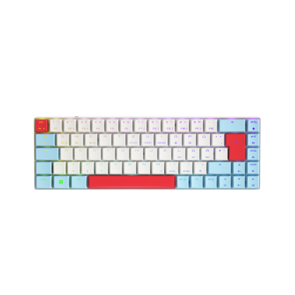 CHERRY MX-LP 2.1 Compact Wireless keyboard Gaming RF Wireless + Bluetooth QWERTZ German White [2]