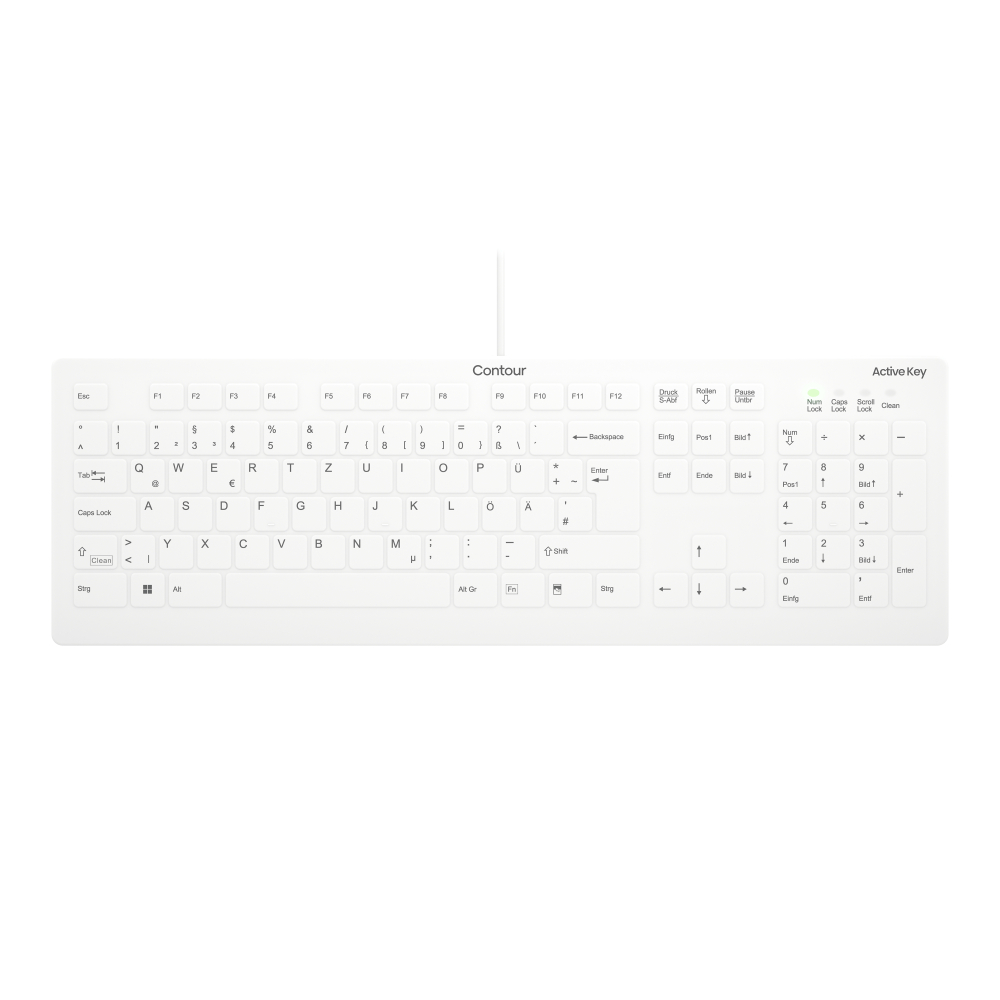 Contour Design Active Key Contour QuickClean Medical Keyboard IP68 Full-Size Wired White DE C8112 [2]
