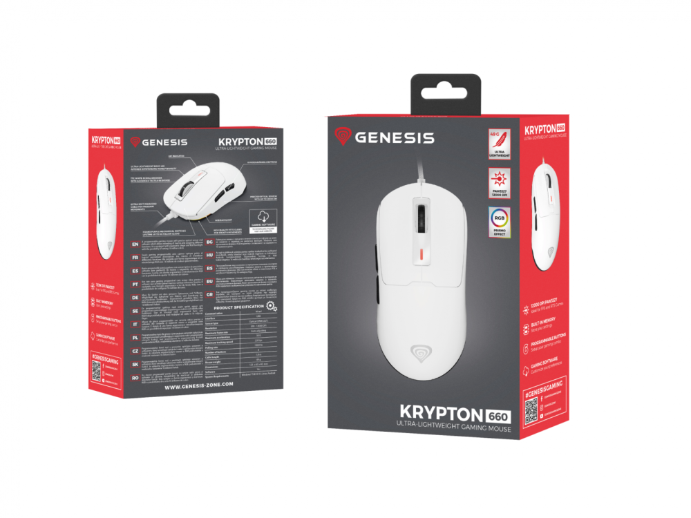 GENESIS Krypton 660 mouse Gaming Ambidextrous USB Type-A Optical 12000 DPI [14]