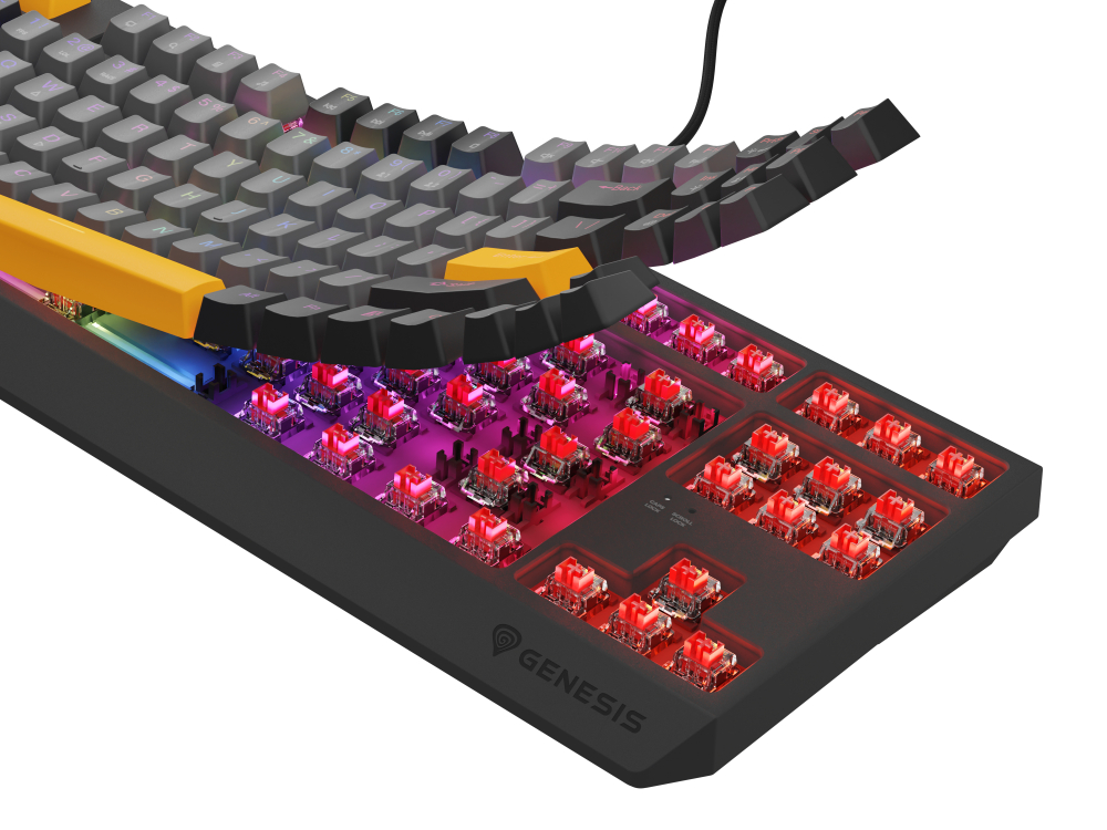 GENESIS Thor 230 TKL keyboard Gaming USB + RF Wireless + Bluetooth QWERTY Black, Grey, Orange [16]