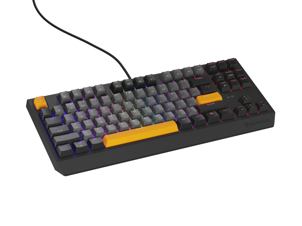 GENESIS Thor 230 TKL keyboard Gaming USB + RF Wireless + Bluetooth QWERTY Black, Grey, Orange [5]