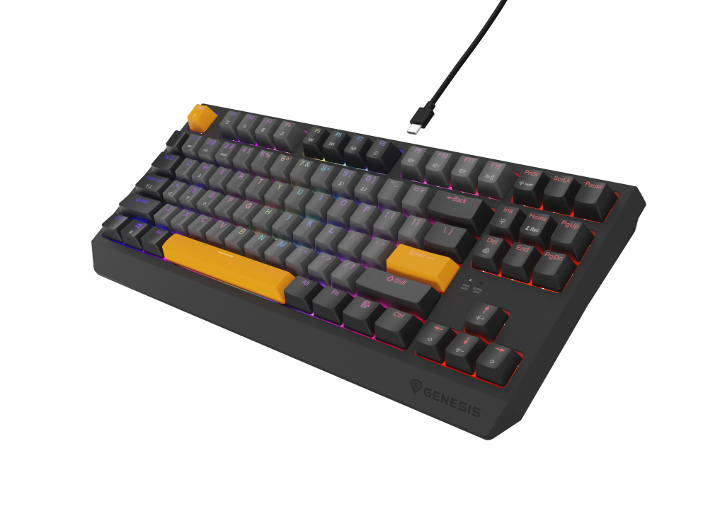 GENESIS Thor 230 TKL keyboard Gaming USB + RF Wireless + Bluetooth QWERTY Black, Grey, Orange [18]