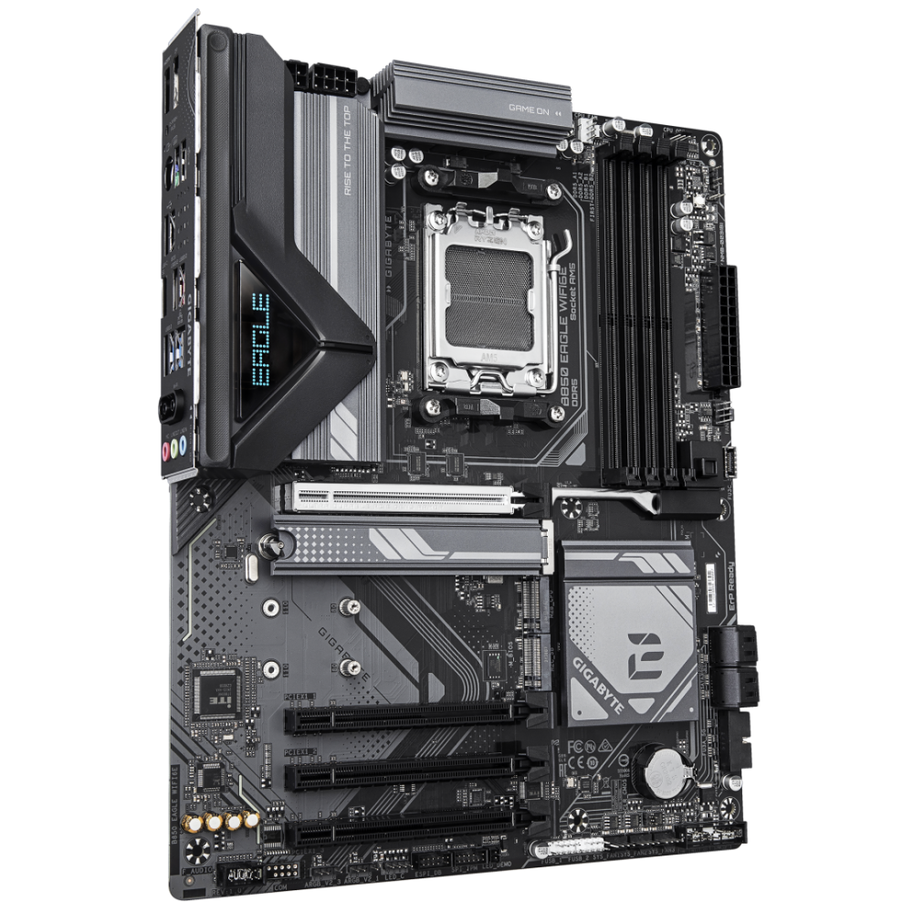 GIGABYTE B850 EAGLE WIFI6E Motherboard - AMD Ryzen 9000 Series CPUs, 8+2+2 Phases Digital VRM, up to 8200MHz DDR5 (OC), 1xPCIe 5.0 + 2xPCIe 4.0 M.2, GbE LAN, WIFI 6E, USB 3.2 Gen 2 [3]