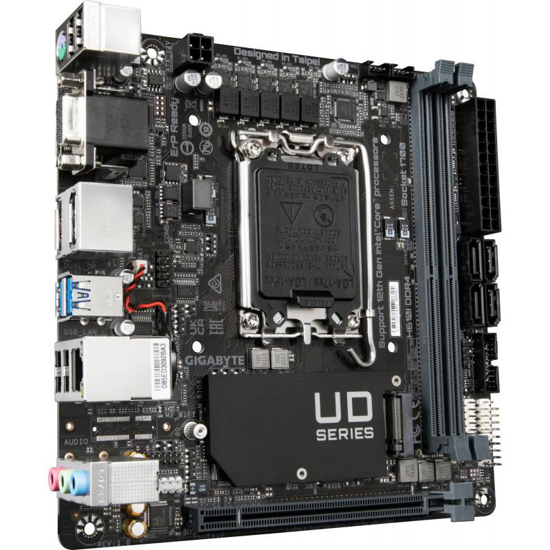 GIGABYTE H610I DDR4 Motherboard - Supports Intel Core 14th CPUs, 4+1+1 Hybrid Digital VRM, up to 3200MHz DDR4, 1xPCIe 3.0 M.2, GbE LAN, USB 3.2 Gen 1 [2]