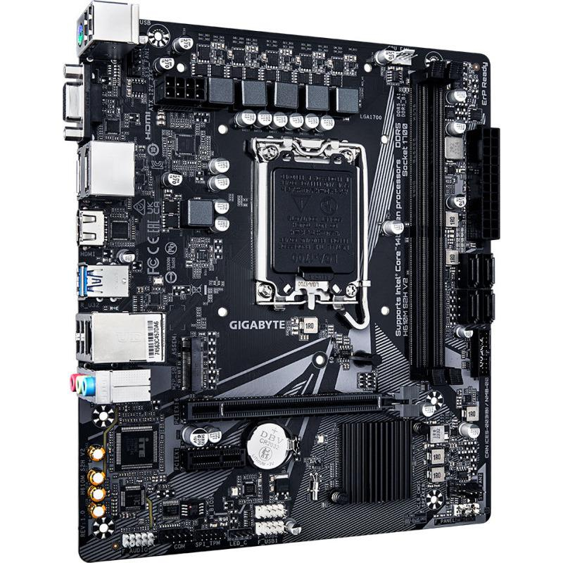 GIGABYTE H610M S2H V2 Motherboard - Supports Intel Core 14th CPUs, 4+1+1 Hybrid Phases Digital VRM, up to 5600MHz DDR5, 1xPCIe 3.0 M.2, GbE LAN, USB 3.2 Gen 1 [2]