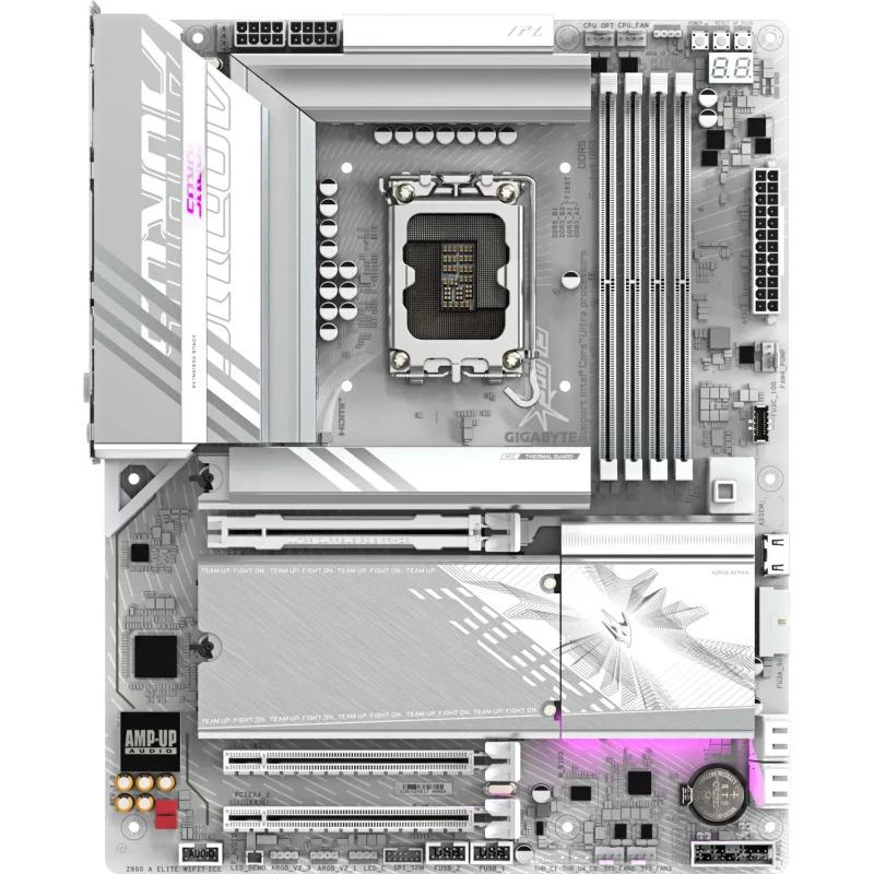 GIGABYTE Z890 AORUS ELITE WIFI7 ICE Motherboard - Supports Intel Core Ultra (Series 2) CPUs, 16+1+2 phases VRM, up to 8800MHz DDR5 (OC), 1xPCIe 5.0 + 3xPCIe 4.0, Wi-Fi 7, 2.5GbE LAN, Thunderbolt 4 [2]