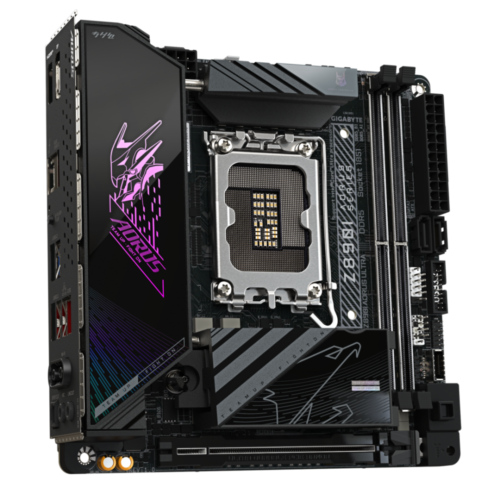 GIGABYTE Z890I AORUS ULTRA Motherboard - Supports Intel Core Ultra (Series 2) CPUs, 8+1+2 phases VRM, up to 8800MHz DDR5 (OC), 1xPCIe 5.0 + 1xPCIe 4.0, Wi-Fi 7, 2.5GbE LAN, Thunderbolt 4 [3]