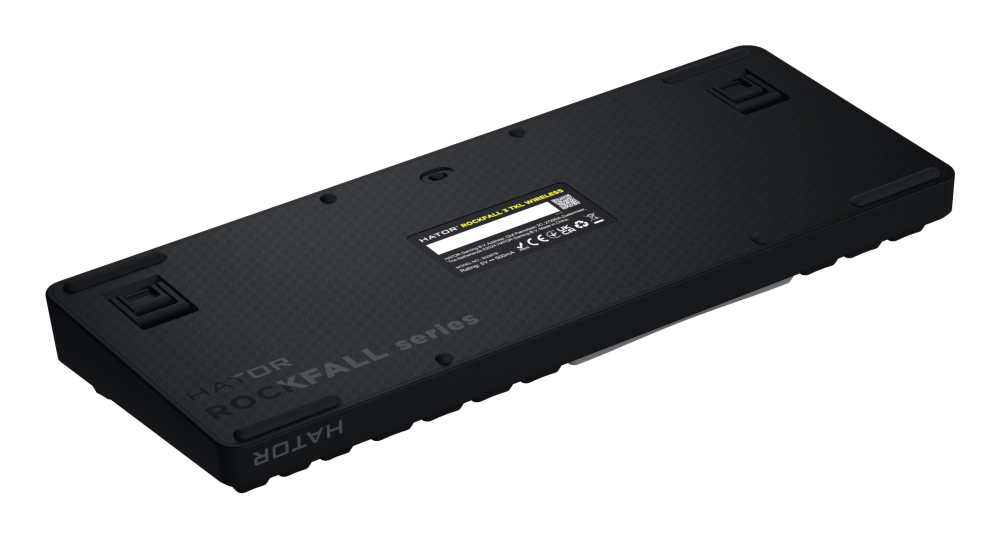 HATOR Rockfall 3 TKL Wireless, black, QMK/VIA, OMA profile white-black keycaps Keyboard - linear mechanical hotswap switches - US - ANSI Layout (HTK850) [7]