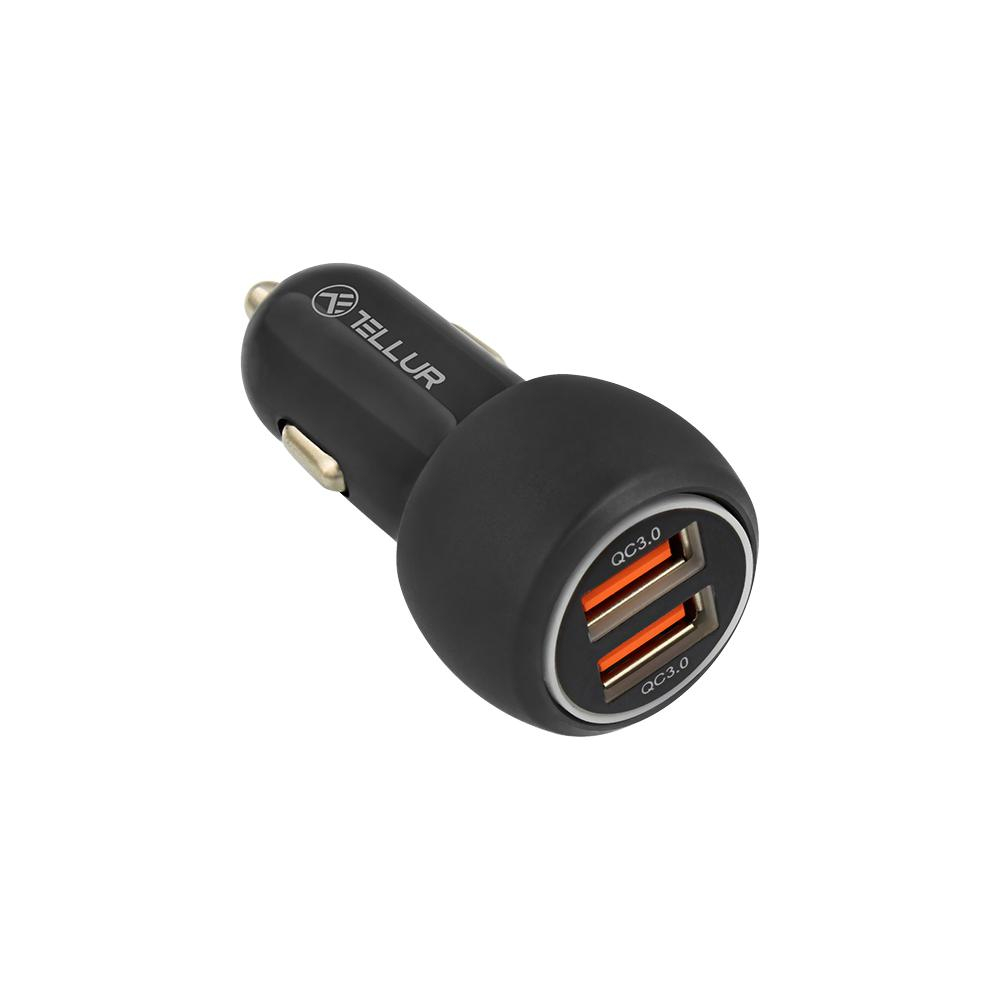 Incarcator auto Tellur FCC8, 6A, 36W (QC 3.0 + QC 3.0), negru [2]