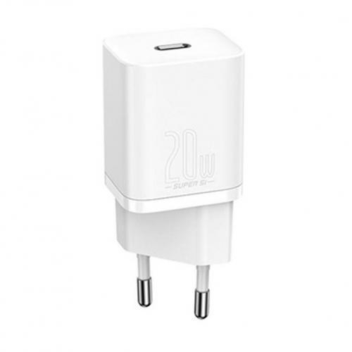 Incarcator retea Baseus Speed Mini, Quick Charge 20W, 1 x USB Type-C 5V/3.0A, alb [2]