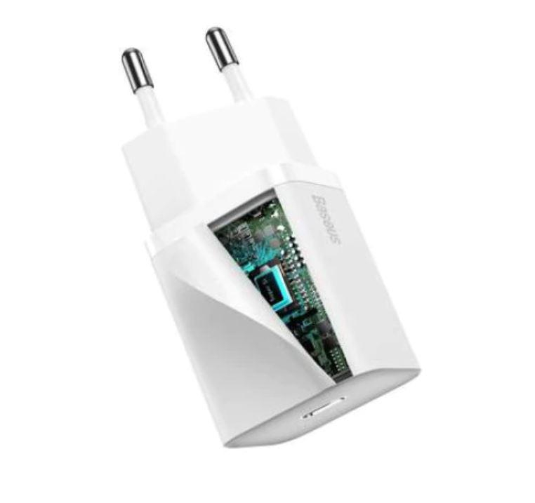 INCARCATOR retea Baseus Super Si, Quick Charge 20W, 1 x USB Type-C 5V/3A, alb [3]