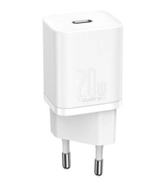 INCARCATOR retea Baseus Super Si, Quick Charge 20W, 1 x USB Type-C 5V/3A, alb [2]